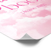 Pink Sparkly Clouds Gastenboekenteken Poster (Hoek)