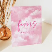 Pink Sparkly Clouds Party Favorieten Reclamebord Met Voetstuk