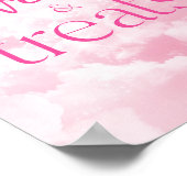 Pink Sparkly Clouds Sweets & Treats Sign Poster (Hoek)