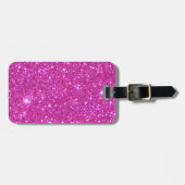 Pink Sparkly Glitter Girly Stuff Glam Bagagelabel (Voorkant horizontaal)