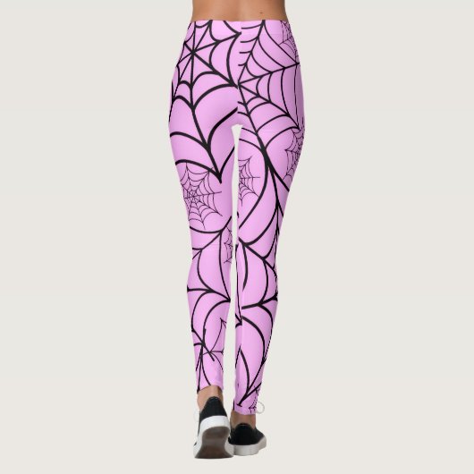Pink Spider Web Halloween Leggings (Dos)