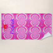 Pink Spiral Trippy Strandlaken (Voorkant)