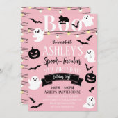 Pink Spook-Tacular Haunted Verjaardag Kaart (Voorkant / Achterkant)