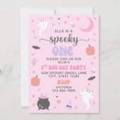 Pink Spooky One 1st Birthday Invitation Kaart (Voorkant)