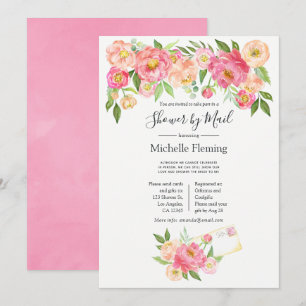 Pink Spring Floral Bridal of Baby shower per post Kaart