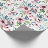 Pink Spring Floral Pattern Cadeaupapier (Hoek)