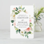 Pink Spring Florals Weddenschap Kaart (Staand voorkant)