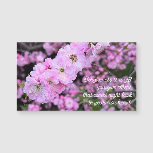 Pink Spring Flowers Photo Forgiveness Quote Magnet (Voorkant)