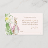 Pink Spring Peter the Rabbit Baby shower Luier Ra Informatiekaartje (Voorkant)