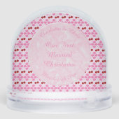 Pink Spring Wedding Cherry blossom and cherries Sneeuwbol (Achterkant)