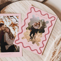 Pink Squiggly Wavy Lijst Wedding