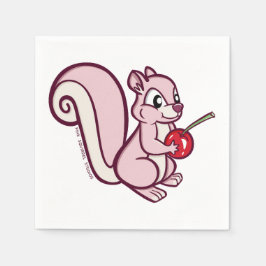 Pink Squirrel Napkin Servet