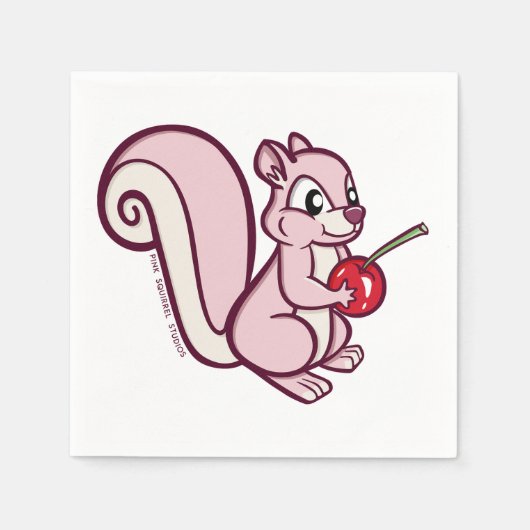 Pink Squirrel Napkin Servet (Voorkant)
