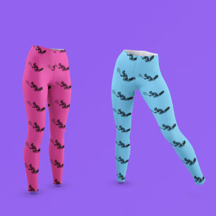Pink Squirrel Tennis Player Patroon Leggings