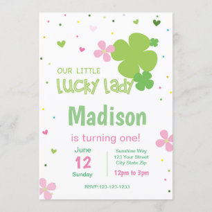 Pink St. Patrick's Day Invitation d'anniversaire