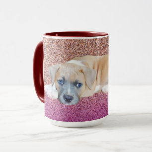 Pink Staffy Terrier Puppy, Café Mug