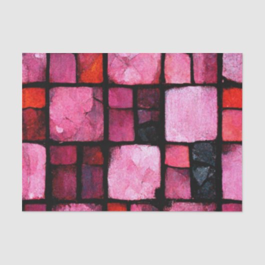 Pink Stained glass Tile Decoupage Tissuepapier (Voorkant)