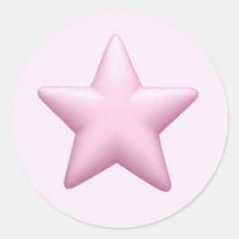 Pink Star Emoji - Schattigee en stralende iconenku Ronde Sticker