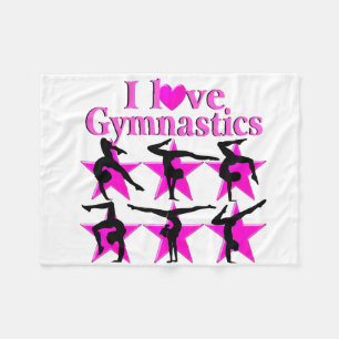  PINK STAR GYMNAST FLEECE DEKEN
