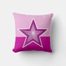 Pink Star lance oreiller carré deux couleurs rose