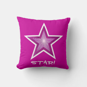 Pink Star lance oreiller carré rose