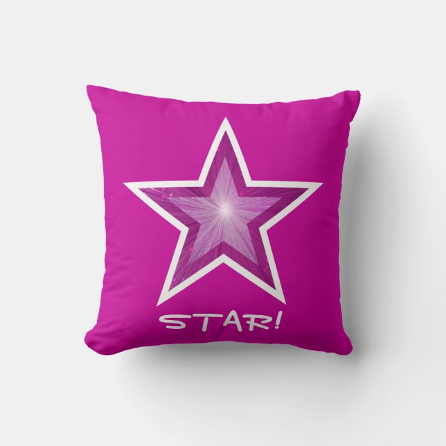Pink Star lance oreiller carré rose (Recto)