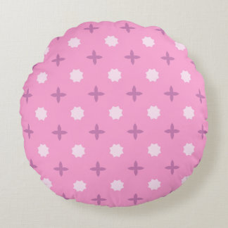 Pink Star Petal Dot Pattern Rond Kussen