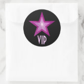Pink Star VIP autocollant rond noir (Sac)