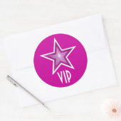 Pink Star VIP autocollant rond rose (Enveloppe)