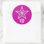 Pink Star VIP autocollant rond rose (Sac)