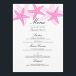 Pink Starfish Beach Menu de mariage<br><div class="desc">Plus de couleurs dans le Little Bayleigh Store!</div>