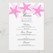 Pink Starfish Beach Menu de mariage (Devant)