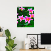 Pink Stargazer Lilies AI Art Poster (Bureau à domicile)