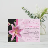Pink Stargazer Lily Faire-part de mariage 2 (Debout devant)