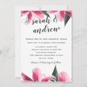 Pink Stargazer Lily Faire-part de mariage Floral (Devant)