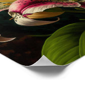 Pink Stargazer Lily Flowers Art Imprimer Poster (Coin)