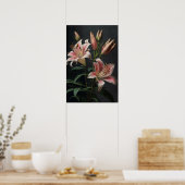 Pink Stargazer Lily Flowers Art Imprimer Poster (Cuisine)