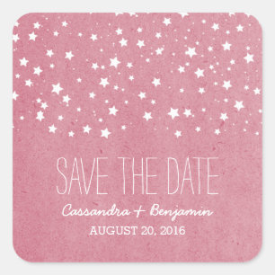 Pink Starry Night Enregistrer la date Stickers