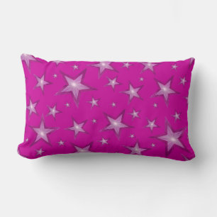 Pink Stars imprimé jeter oreiller lumbar rose