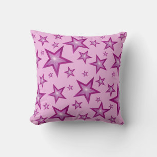 Pink Stars imprimé lancer oreiller carré rose pâle