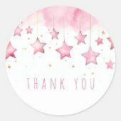 Pink stars merci autocollant (Devant)