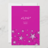 Pink Stars Sweet sixteen invitation verticale rose (Dos)