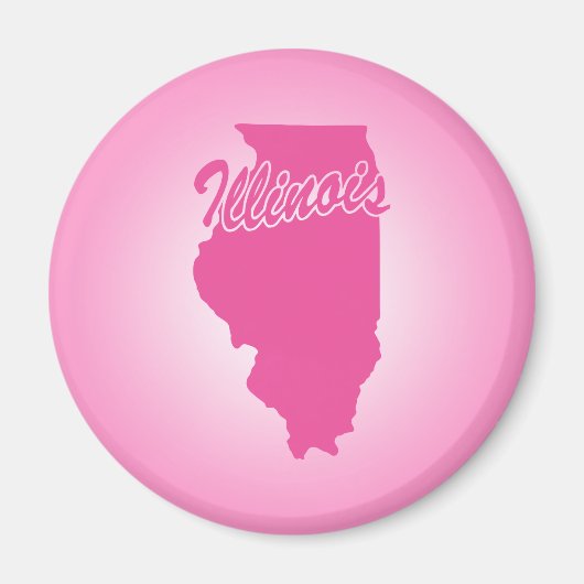 Pink State Illinois Magnet Magneet (Voorkant)