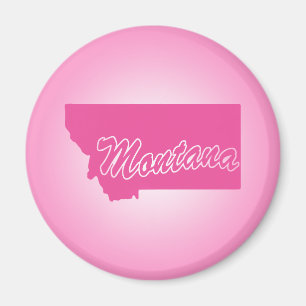 Pink State Montana Magnet
