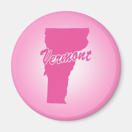 Pink State Vermont Magnet (Devant)