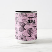 Pink Steampunk Motif café Mug (Centre)