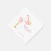 Pink Stork Baby shower gepersonaliseerd servet (Hoek)