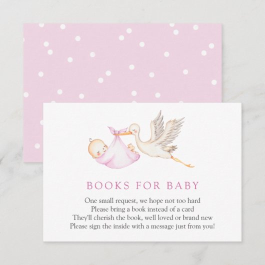 Pink Stork Boeken voor Baby insert kaart (Voorkant / Achterkant)