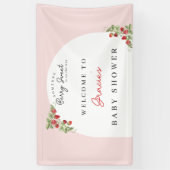 Pink Strawberry Baby Shower Spandoek (Verticaal)