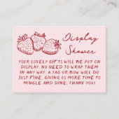 Pink Strawberry No Wrap Display Bridal Shower  Informatiekaartje (Voorkant)